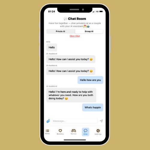 Couple Chatting with AI in WifeyApp