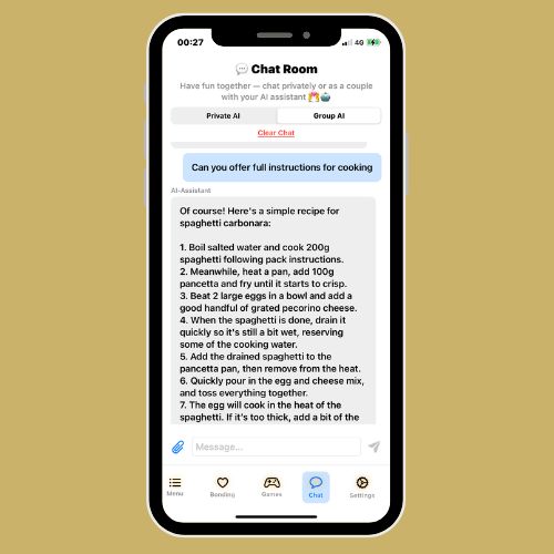 AI Food Ideas in WifeyApp Chat