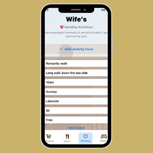 Suggest Activities in WifeyApp