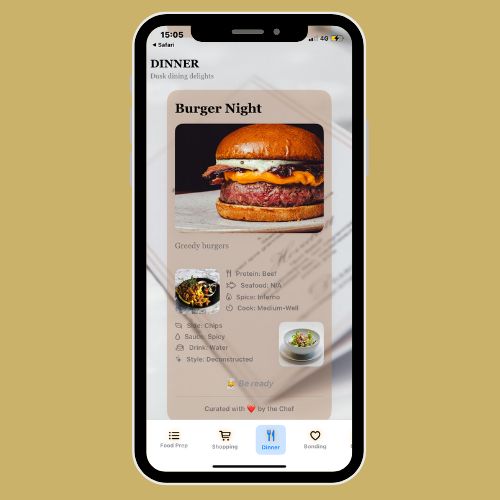 Main Menu view in WifeyApp