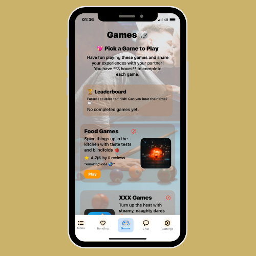 WifeyApp Game Sections