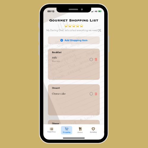 Shared Shopping List in WifeyApp